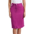 thumbnail image 1 of DARING DIVA Women's Jean Back Vent Midi Length Denim Skirts M Plum purple, 1 of 6