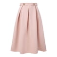 thumbnail image 1 of DARING DIVA Women's Knee Length Pleated A-line Skirt Small Pink, 1 of 7