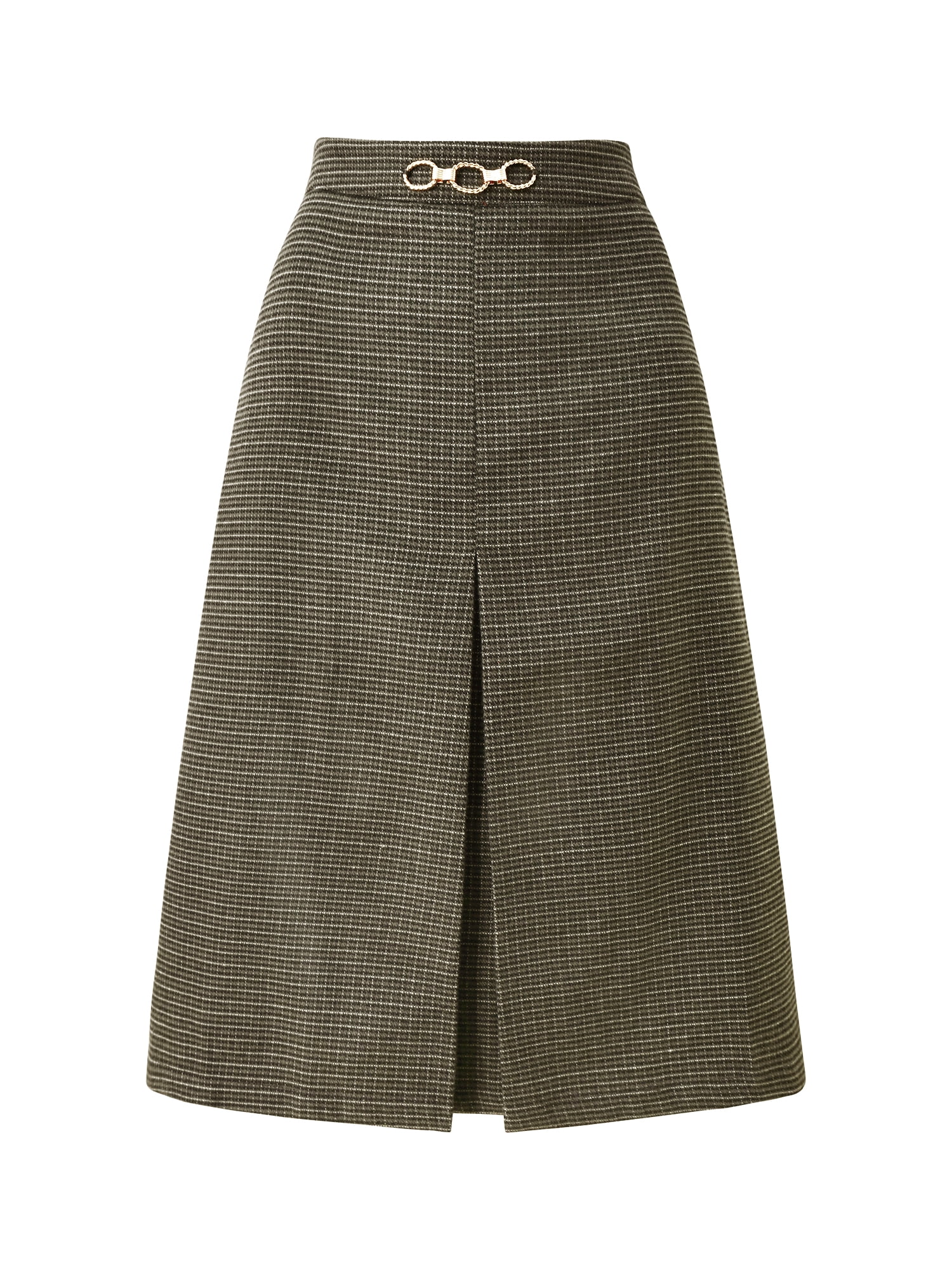 DARING DIVA Women's Knee Length Skirt High Waist Tartan Plaid Skirt 2XL Brown