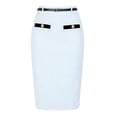 thumbnail image 1 of DARING DIVA Women's Knee Length Tweed Skirt with Belt Decor Large Light Blue, 1 of 6