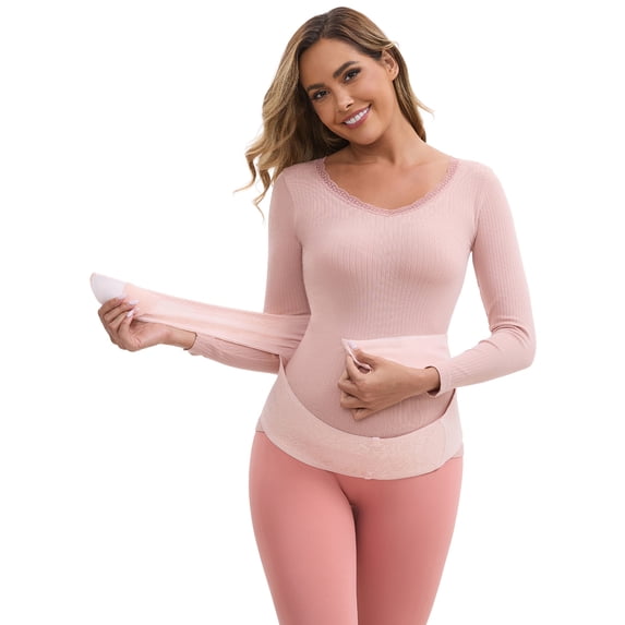 DARING DIVA Women's Lace Adjustable Pregnancy Belly Support Soft Belt L Pink