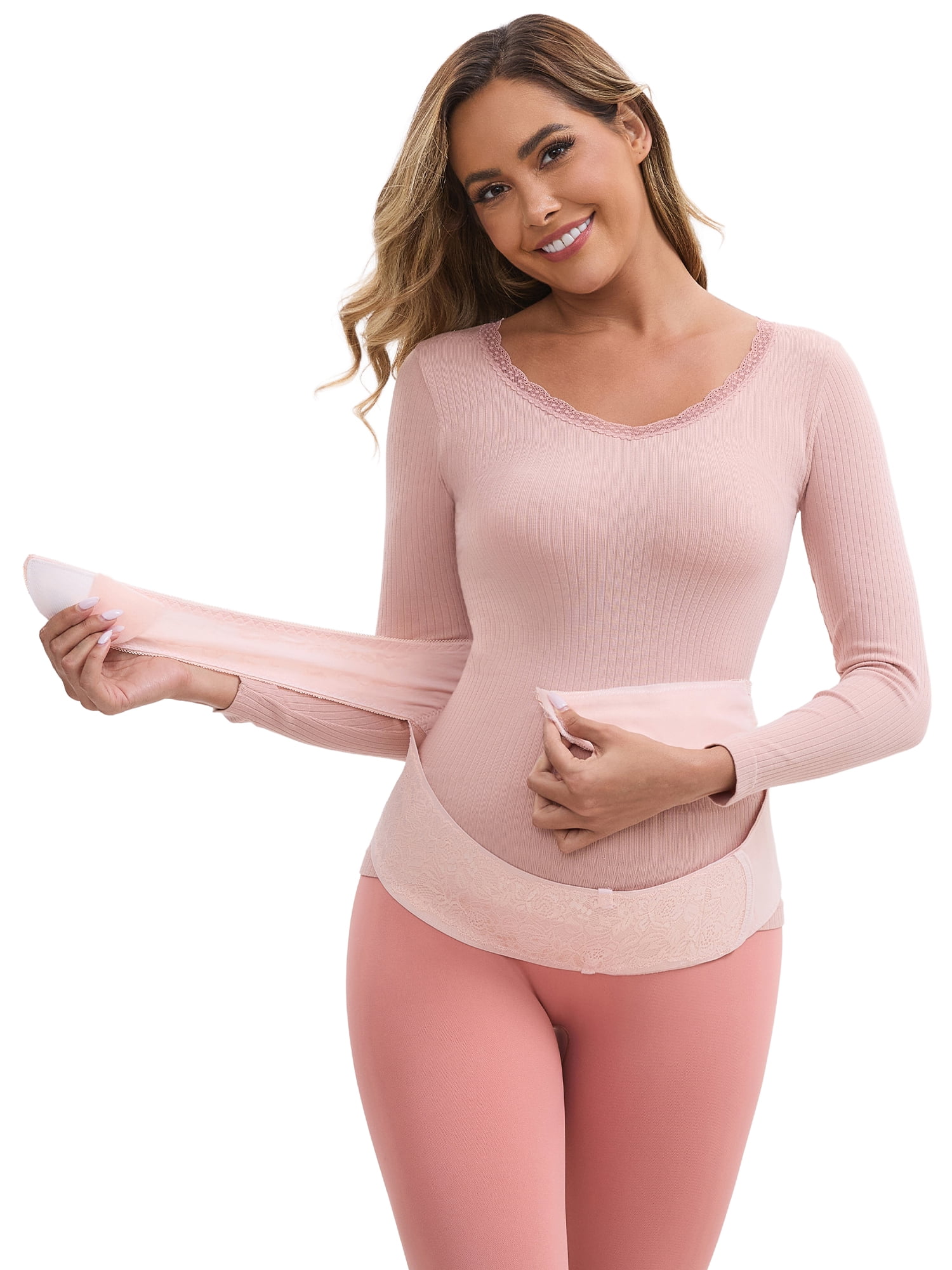 DARING DIVA Women's Lace Adjustable Pregnancy Belly Support Soft Belt XL Pink