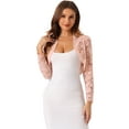 thumbnail image 1 of DARING DIVA Women's Lace Bolero Shrugs Sheer Crop Cardigan S Light Pink, 1 of 6