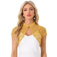 thumbnail image 1 of DARING DIVA Women's Lace Cardigan Stand Collar Short Shrugs M Yellow, 1 of 6