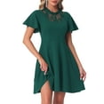 thumbnail image 1 of DARING DIVA Women's Lace Mesh Halter Neck Gothic Midi Dresses L Dark Green, 1 of 6