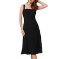 thumbnail image 1 of DARING DIVA Women's Lace Prom Straps Square Neck Sleeveless Midi Dress S Black, 1 of 6