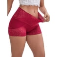 thumbnail image 1 of DARING DIVA Women's Lace Seamless Tummy Control Hip Lifting Panties S Burgundy, 1 of 6