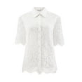 thumbnail image 1 of DARING DIVA Women's Lace Shirt Work Mesh Sheer Floral Business Casual Top S White, 1 of 6