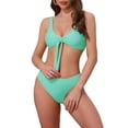 thumbnail image 1 of DARING DIVA Women's Lace Up Decoration Push Up Bikini Sets Medium Mint Green, 1 of 6