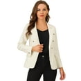 thumbnail image 1 of DARING DIVA Women's Lapel Jeans Blazer Denim Jacket W Pockets XL Apricot, 1 of 6