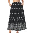 thumbnail image 1 of DARING DIVA Women's Layered Ruffle Hem A Line High Waist  Flared Long Skirts S Black, 1 of 6