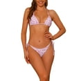 thumbnail image 1 of DARING DIVA Women's Leopard Print Halter Bikini Sets 2 Pieces S Pink, 1 of 6