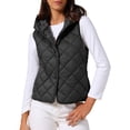 thumbnail image 1 of DARING DIVA Women's Lightweight Hooded Puffer Vest Quilted Short Coat XL Black, 1 of 7