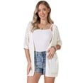 thumbnail image 1 of DARING DIVA Women's Lightweight Open Front Crochet Cardigan Sweaters M White, 1 of 6