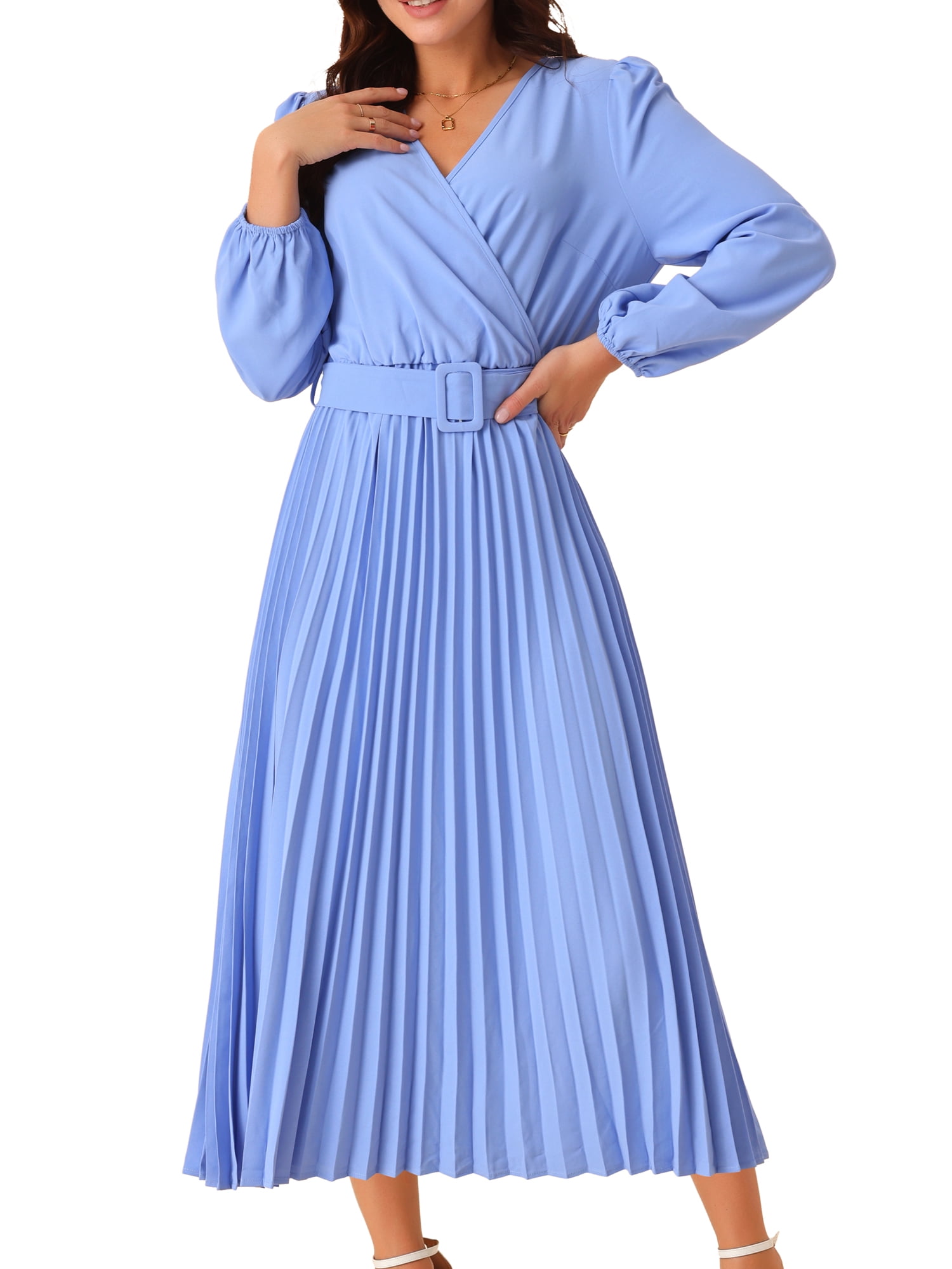 frill pleated dress Ruffle Pleated Midi Dress