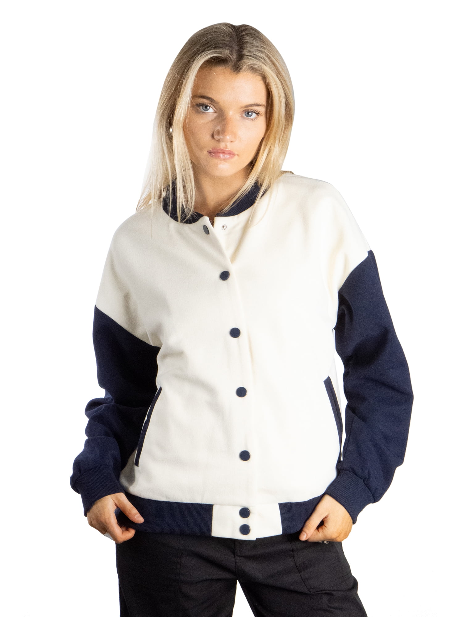 DARING DIVA Women's Long Sleeve Button Down Oversized Jacket S Beige