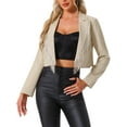 thumbnail image 1 of DARING DIVA Women's Long Sleeve Cocktail Party Cropped XS Apricot, 1 of 6