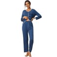 thumbnail image 1 of DARING DIVA Women's Long Sleeve Pullover Pajamas Sets XL Blue, 1 of 6
