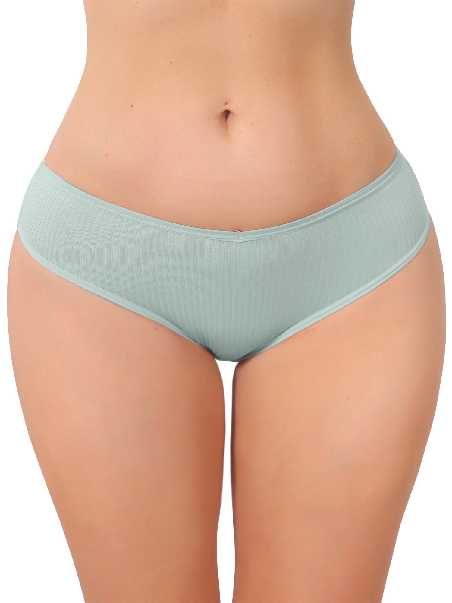DARING DIVA Women's Low Rise Ribbed Underwear Panties Breathable Stretch Briefs S Blue