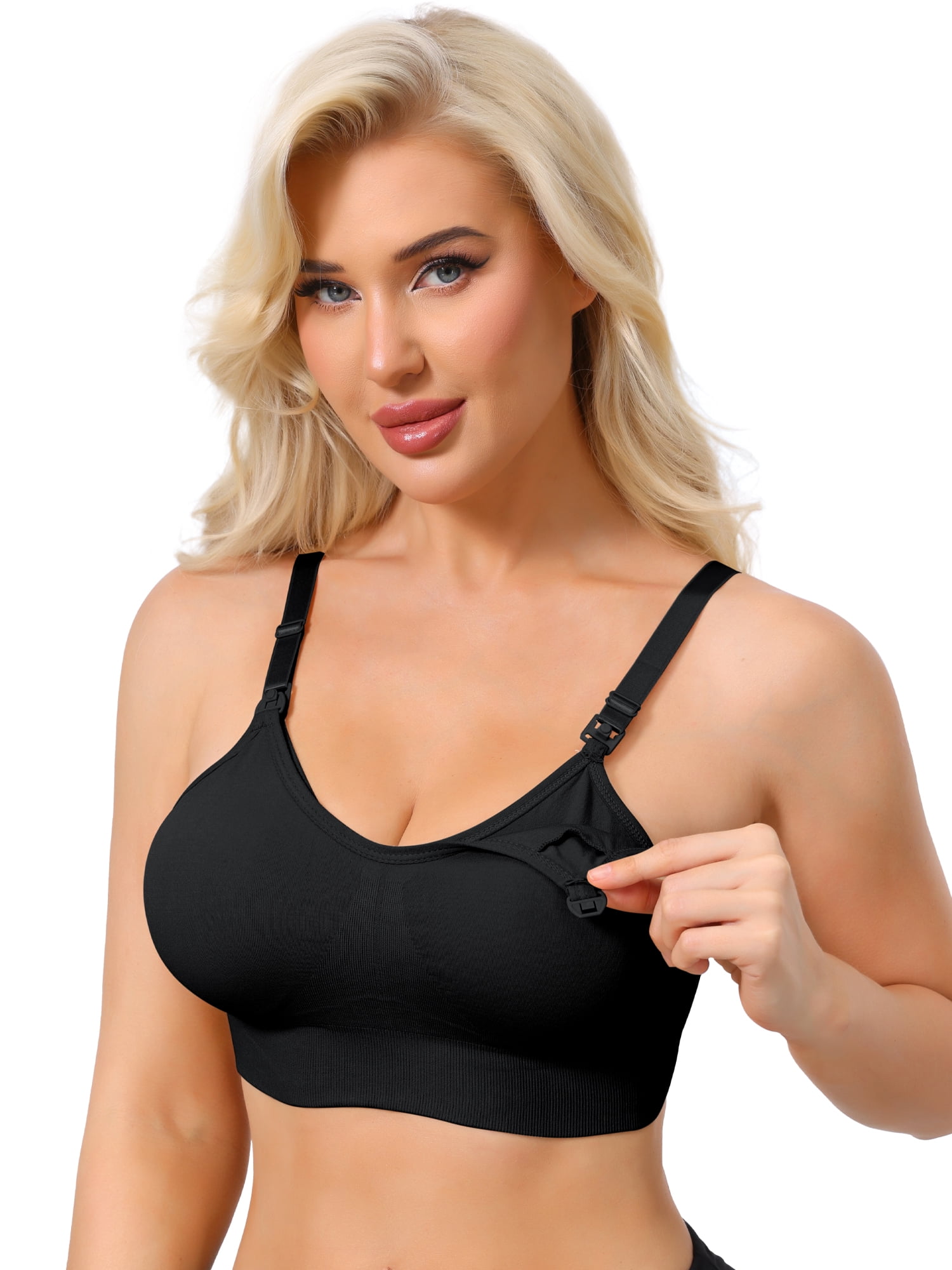 DARING DIVA Women's Maternity Full Coverage Adjustable Nursing Bra XX-Large Black