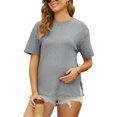 thumbnail image 1 of DARING DIVA Women's Maternity Hidden Zipper Cotton Short Sleeve Nursing Tops L Gray, 1 of 7