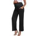 thumbnail image 1 of DARING DIVA Women's Maternity Over Belly Pregnancy  Business Casual Pants 2XL Black, 1 of 8