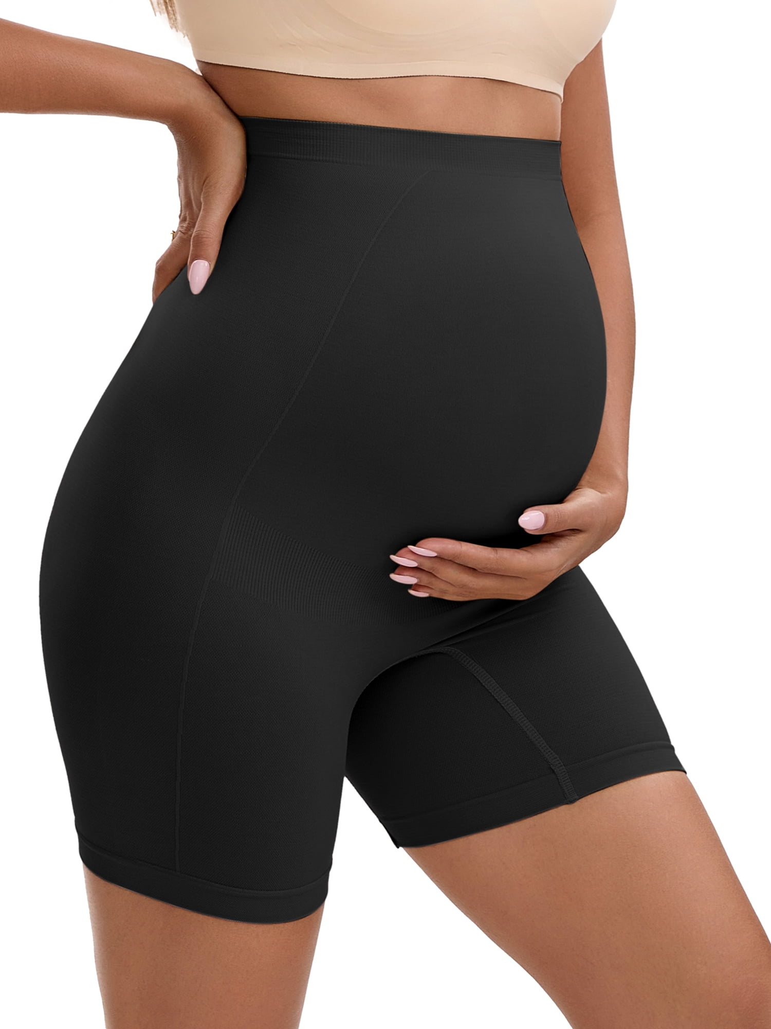 DARING DIVA Women's Maternity Underwear High Waisted Shaping Briefs S Black