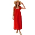 thumbnail image 1 of DARING DIVA Women's Maxi Tent Dress with Asymmetric Neck Balloon Sleeves XS Red, 1 of 4