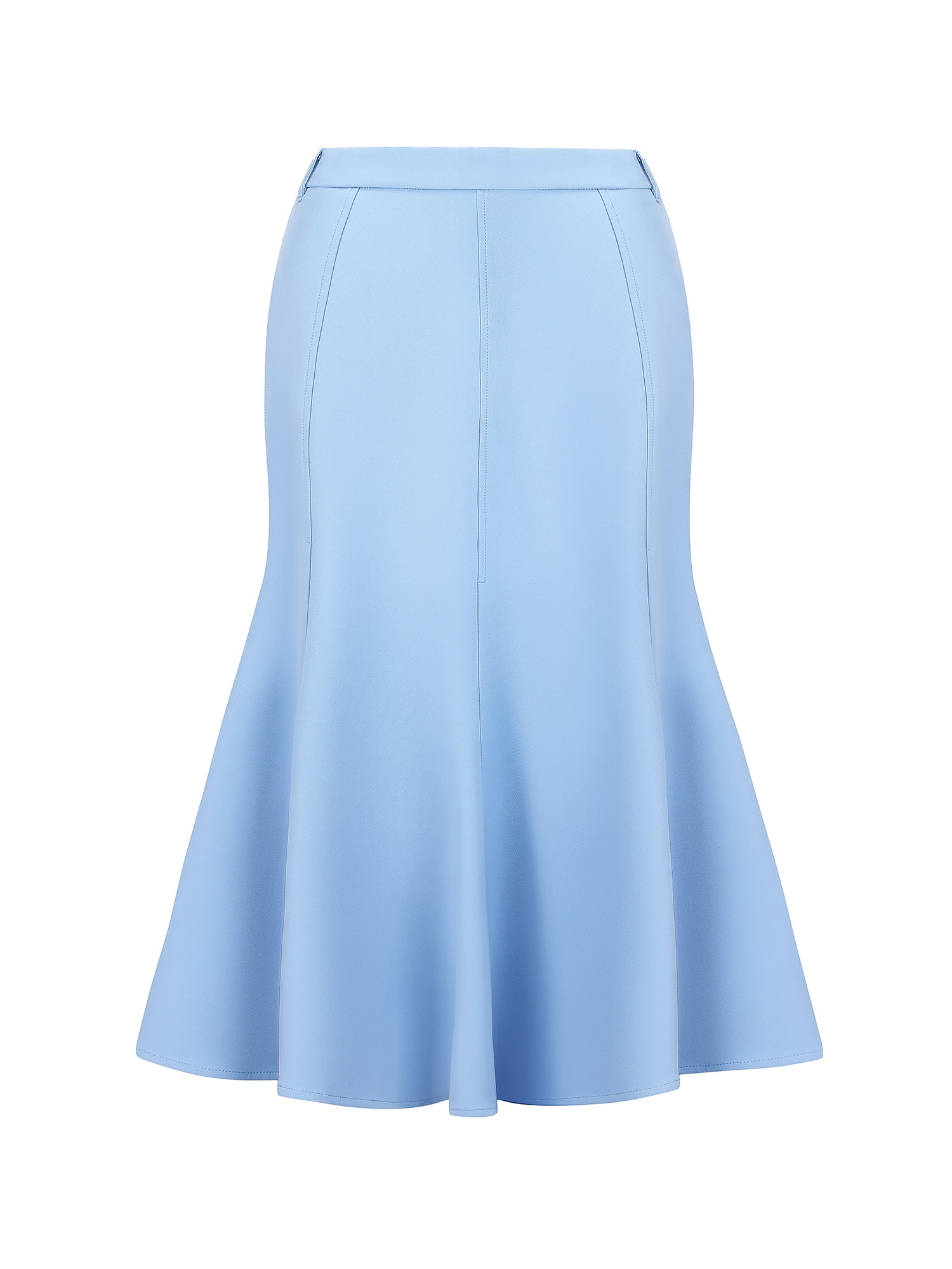 DARING DIVA Women's Mermaid Work High Waist Elegant Midi Fishtail Skirt M Blue