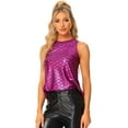 thumbnail image 1 of DARING DIVA Women's Metallic Sleeveless Tank Top XS Hot Pink Shiny, 1 of 6