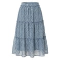 thumbnail image 1 of DARING DIVA Women's Midi Elastic A-Line Ruffle Flowy Skirts Small Blue, 1 of 8