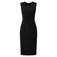 thumbnail image 1 of DARING DIVA Women's Midi Sleeveless Pencil Dress Choker V Neck Work Dresses S Black, 1 of 7
