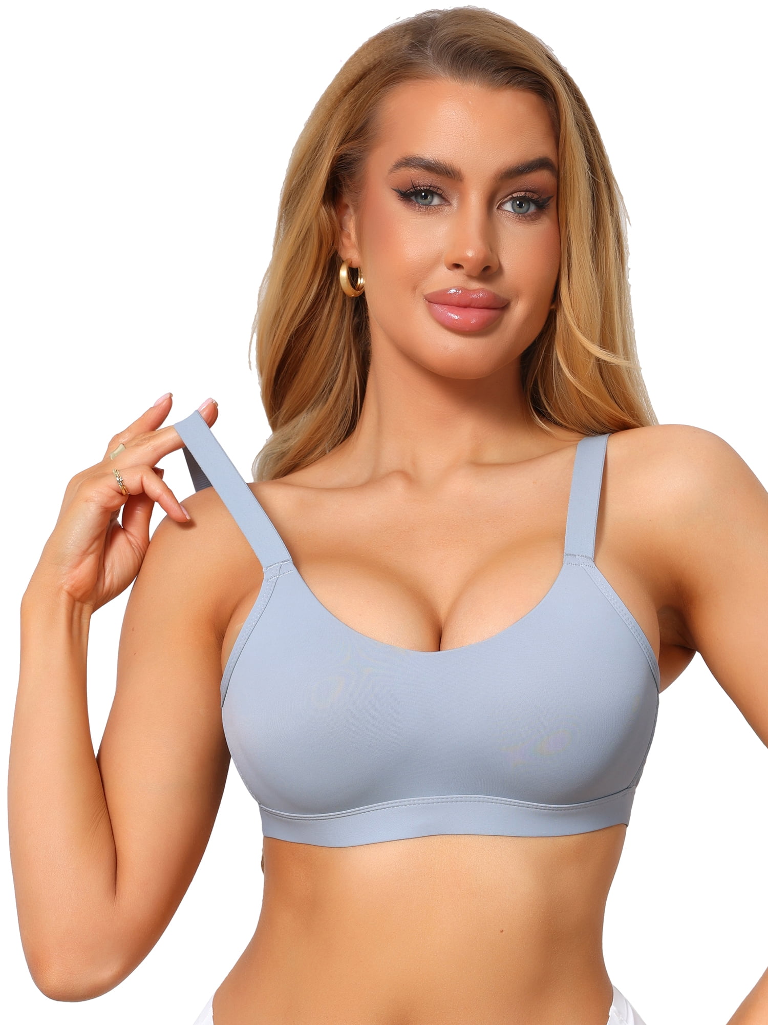 DARING DIVA Women's Minimizer Bras No Underwire Smoothing Push Up Bralettes C 38 Blue
