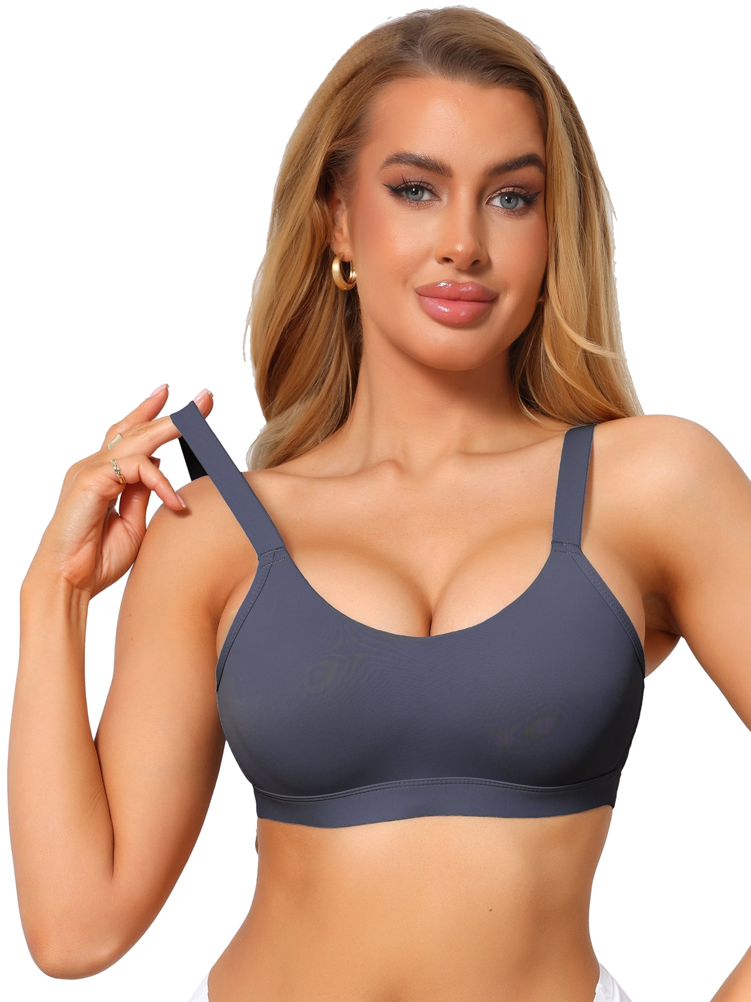 DARING DIVA Women's Minimizer Bras No Underwire Smoothing Push Up Bralettes C 40 Gray