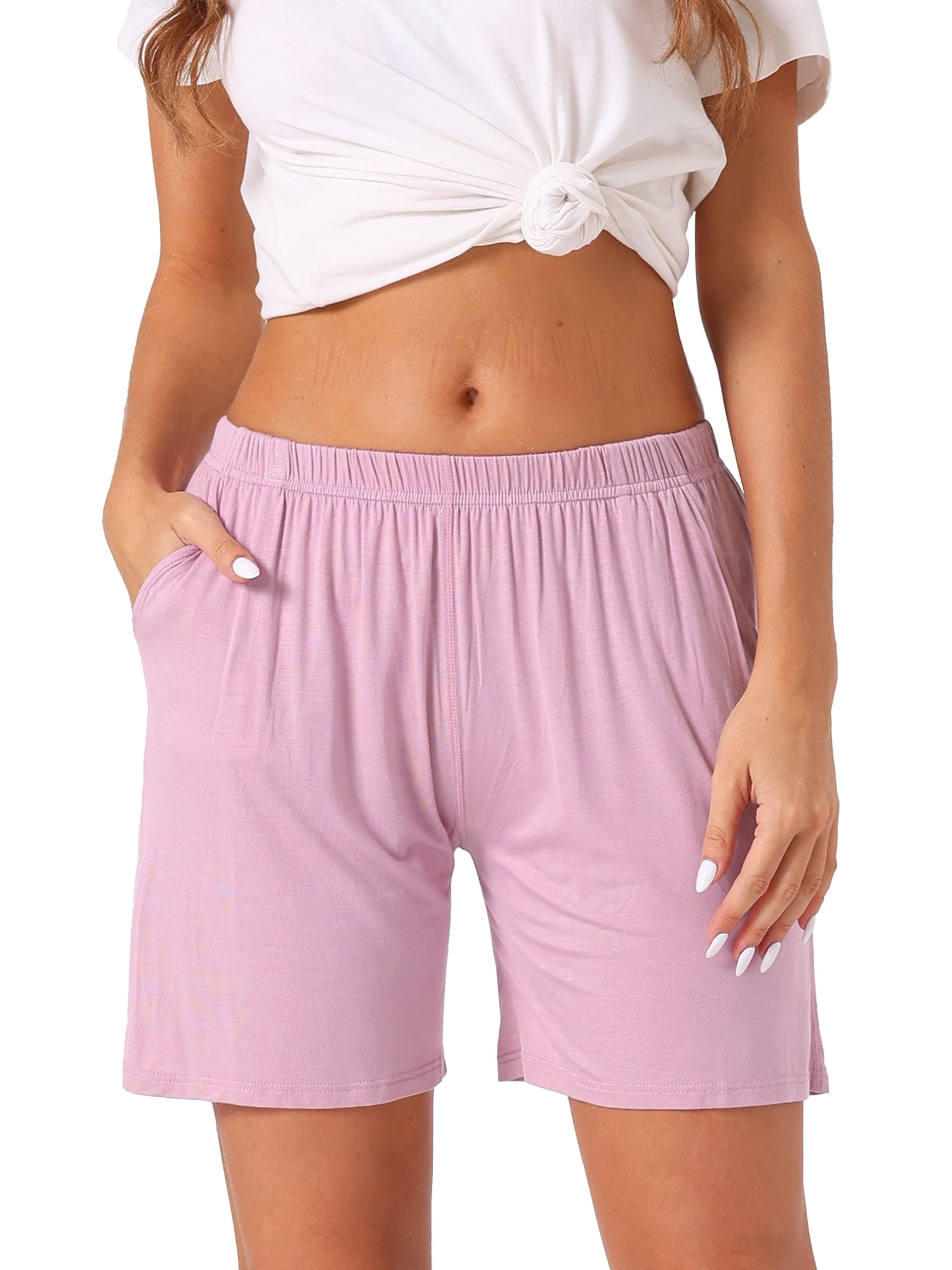 DARING DIVA Women's Modal Lounge Shorts Soft Comfy Bottoms with Pockets 2XL Pink