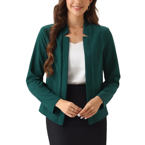 DARING DIVA Women's Notch Collar Long Sleeve Business Casual Open Front Blazer XL Green