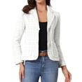 thumbnail image 1 of DARING DIVA Women's Notch Lapel Long Sleeve Elegant Business Casual Jacket XS Black White, 1 of 6