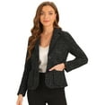thumbnail image 1 of DARING DIVA Women's Notch Lapel Long Sleeve Elegant Business Jacket M Black, 1 of 6