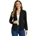 thumbnail image 1 of DARING DIVA  Women's Notch Lapel One Button Linen Blazer XS Black, 1 of 6