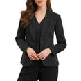 thumbnail image 1 of DARING DIVA Women's Notched Lapel One Button Work Office Suit Jackets XL Black, 1 of 6