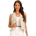 thumbnail image 1 of DARING DIVA Women's Notched Lapel Waistcoat Vest Double Breasted XS Apricot, 1 of 6