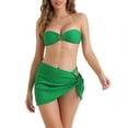 thumbnail image 1 of DARING DIVA Women's O Ring Bandeau Ribbed Bikini Set Medium Green, 1 of 6