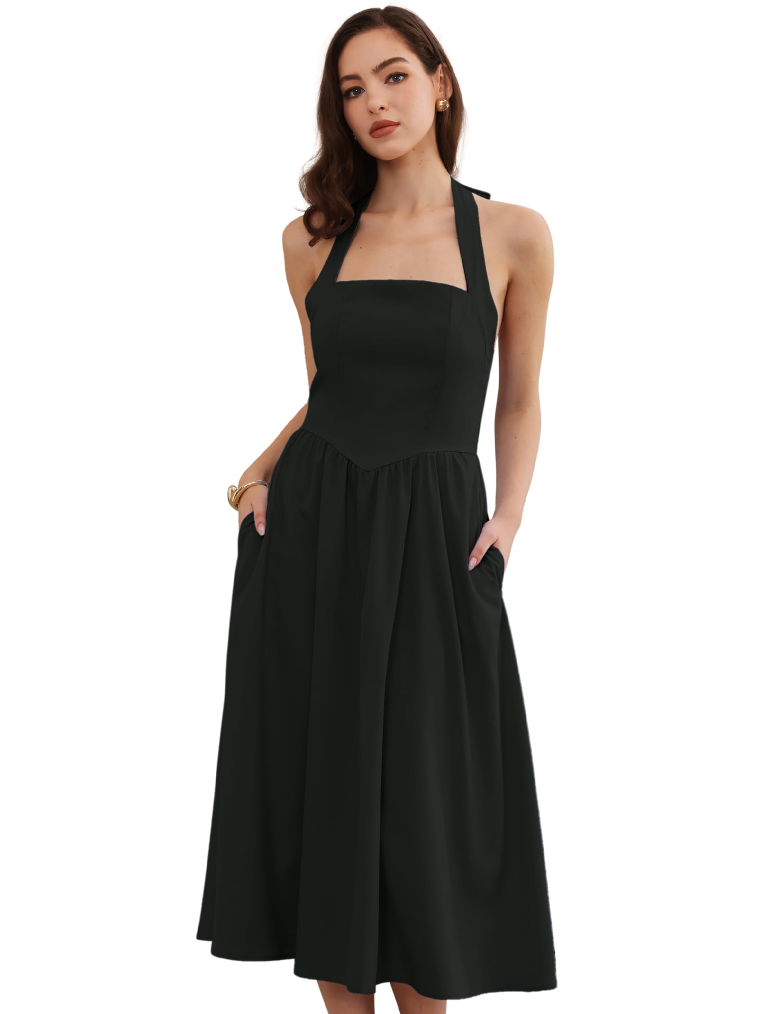 DARING DIVA Women's Off Shoulder Halter Corset High Waist Dresses S Black