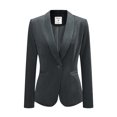 thumbnail image 1 of DARING DIVA Women's Office Coat Solid Shawl Collar Button Velvet Blazer M Dark Grey, 1 of 6