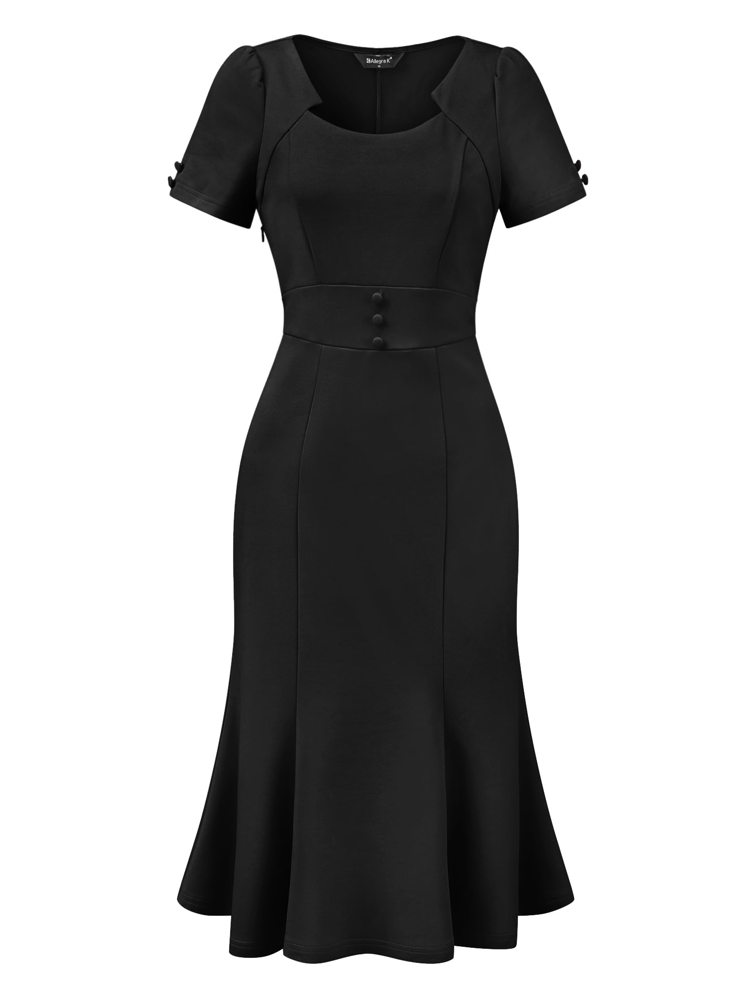 DARING DIVA Women's Office Fishtail Sheath Dresses S Black