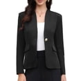 thumbnail image 1 of DARING DIVA Women's Office Single Breast Long Sleeve Collarless Blazer XS Black, 1 of 7