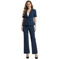 thumbnail image 1 of DARING DIVA Women's One Button Blazer 2 Pcs Outfits Jacket Suit Pants XL Dark Blue, 1 of 6