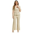 thumbnail image 1 of DARING DIVA Women's One Button Blazer 2 Pcs Outfits Jacket Suit Pants XS Dark Apricot, 1 of 6