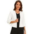 thumbnail image 1 of DARING DIVA Women's Open Front 3/4 Sleeve Peplum Business Blazer XL White, 1 of 6