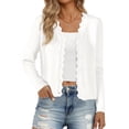 thumbnail image 1 of DARING DIVA Women's Open Front Long Sleeve Button Down Knit Cardigan XL White, 1 of 6